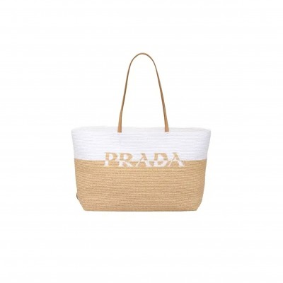 PRADA CROCHET LEATHER LARGE BUCKET BAG 1BG442 (38*31.5*15cm)